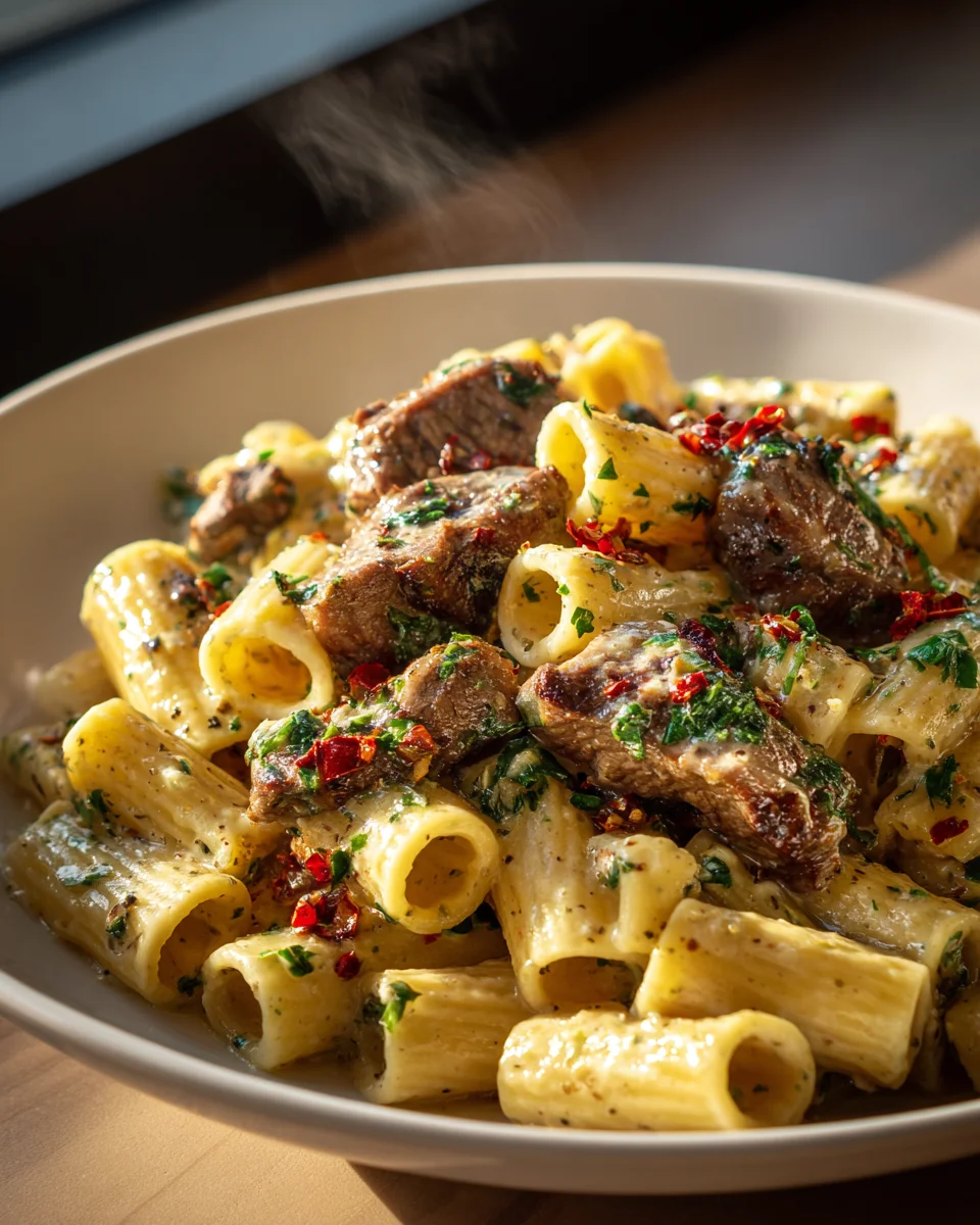 Unwiderstehliche Cowboy Butter Steak Pasta mit Rind