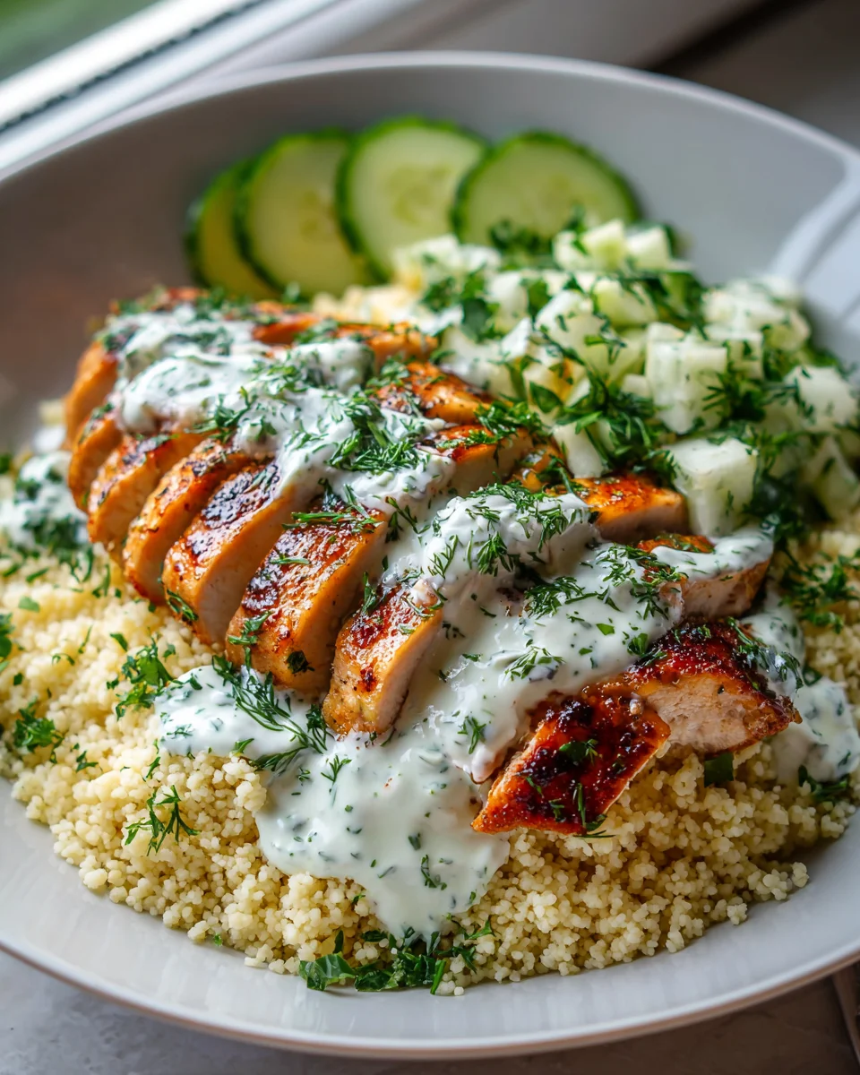 Aromatische Hähnchen-Couscous Bowls mit cremigem Tzatziki