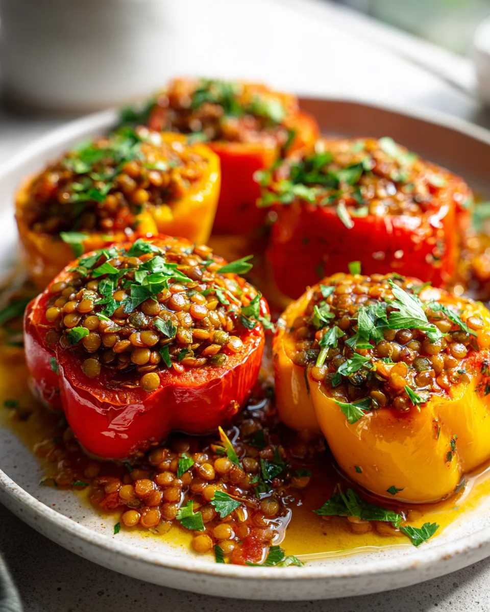 Gefüllte Spitzpaprika mit Roten Linsen: Lecker & Vegan genießen!