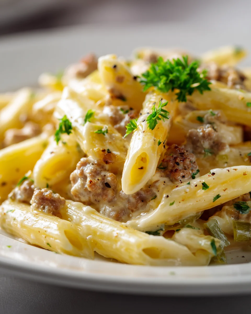 Mini Portionen Käse Lauch Pasta mit Hackfleisch – Meal Prep Genuss!