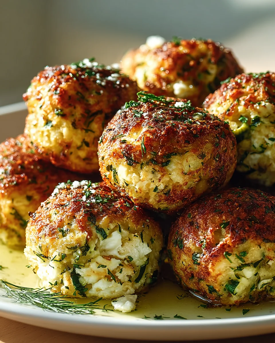 Knusprige Zucchini Feta Bällchen – Ofenleckerei für Genießer!