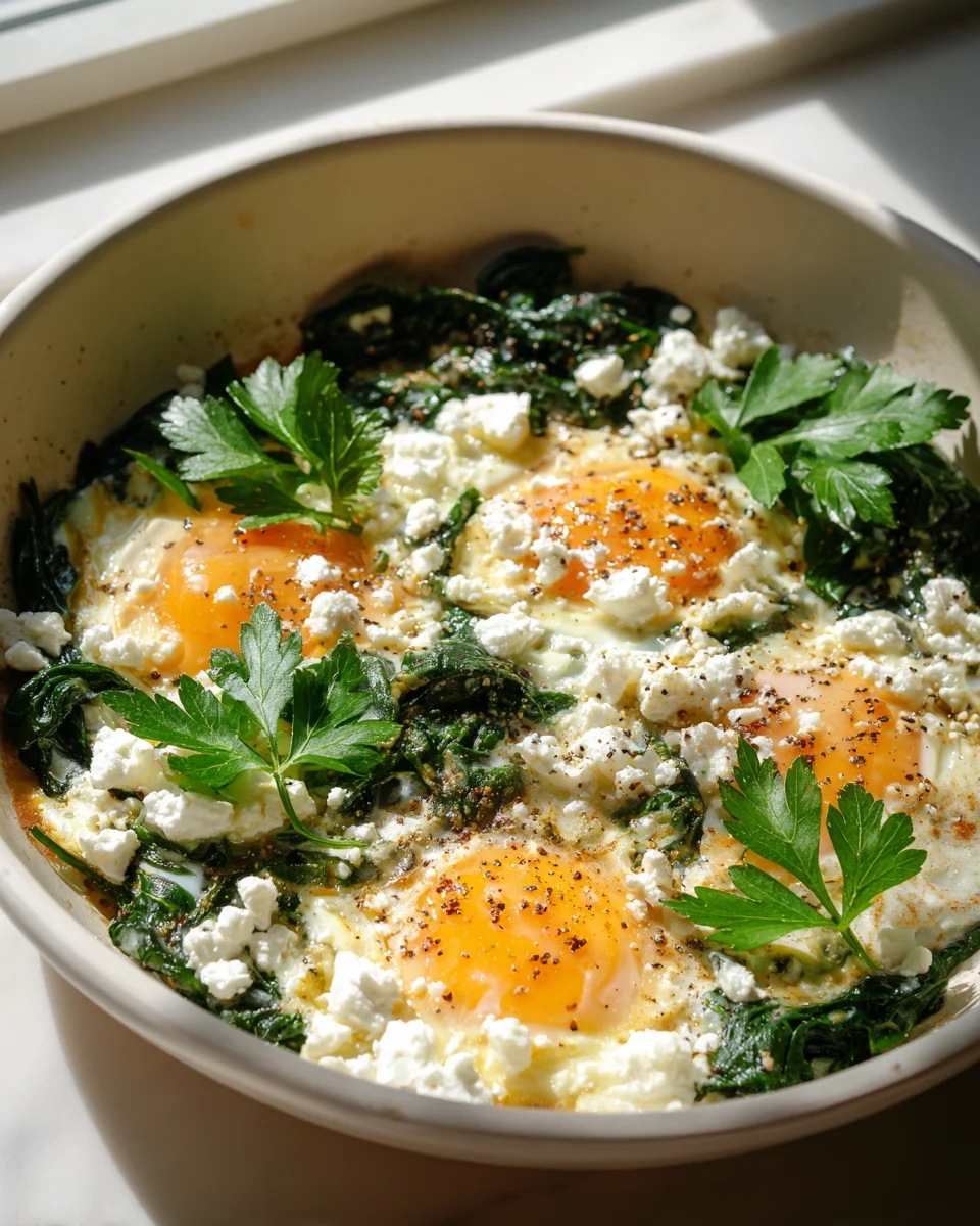 Cremige Spinat-Feta-Ei-Pfanne: Dein herzhaftes Frühstück Rezept!