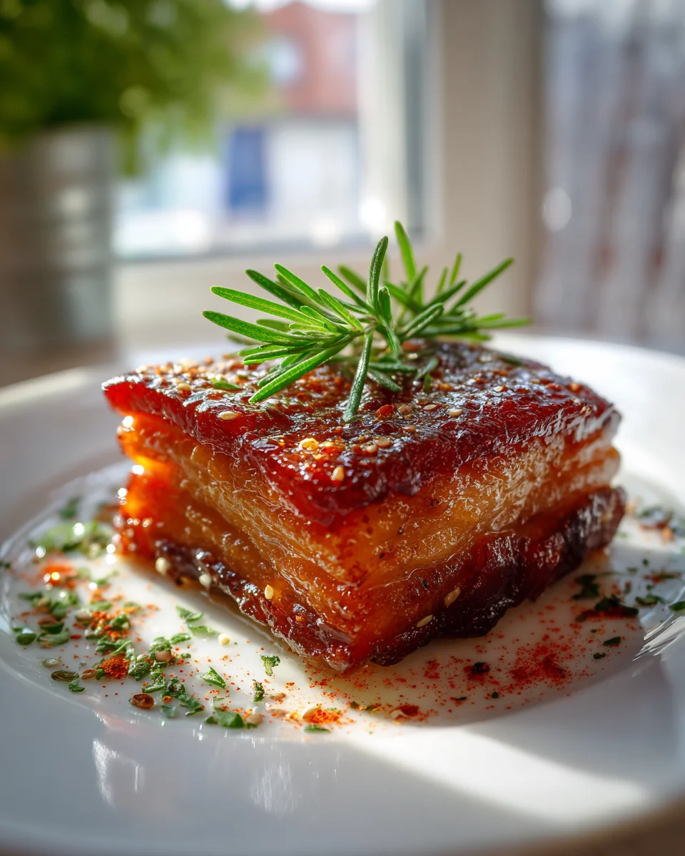 Zarter BBQ Rinderbauch vom Grill mit Honigmarinade