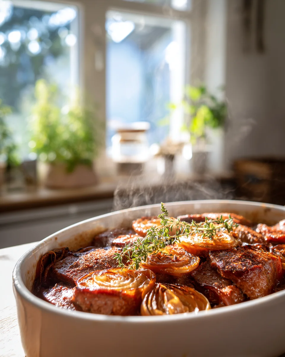 Zwiebelfleisch aus dem Dutch Oven: Zart & Aromatisch!