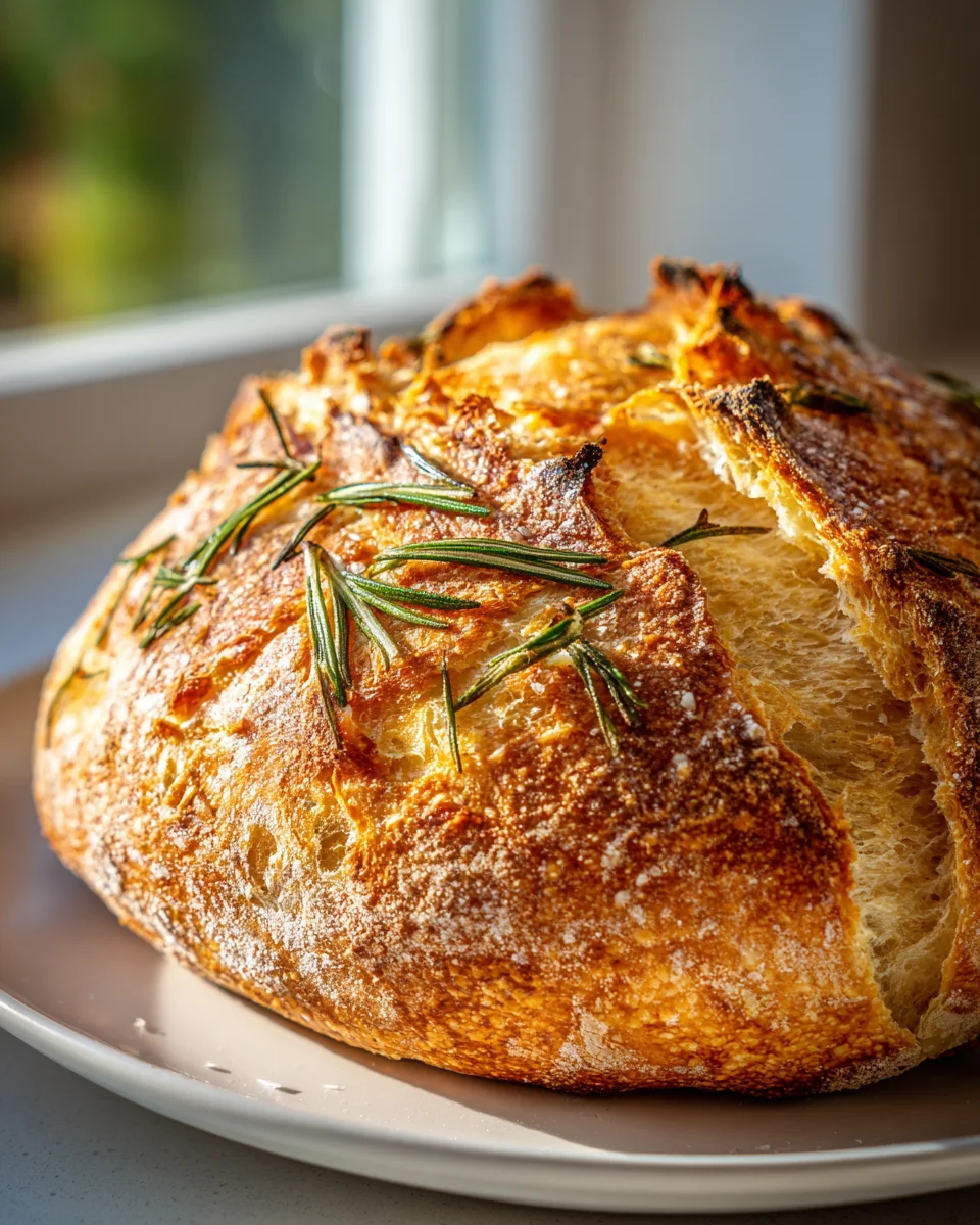 Duftendes Rosmarin-Knoblauch Artisan Brot – Einfach Backen!