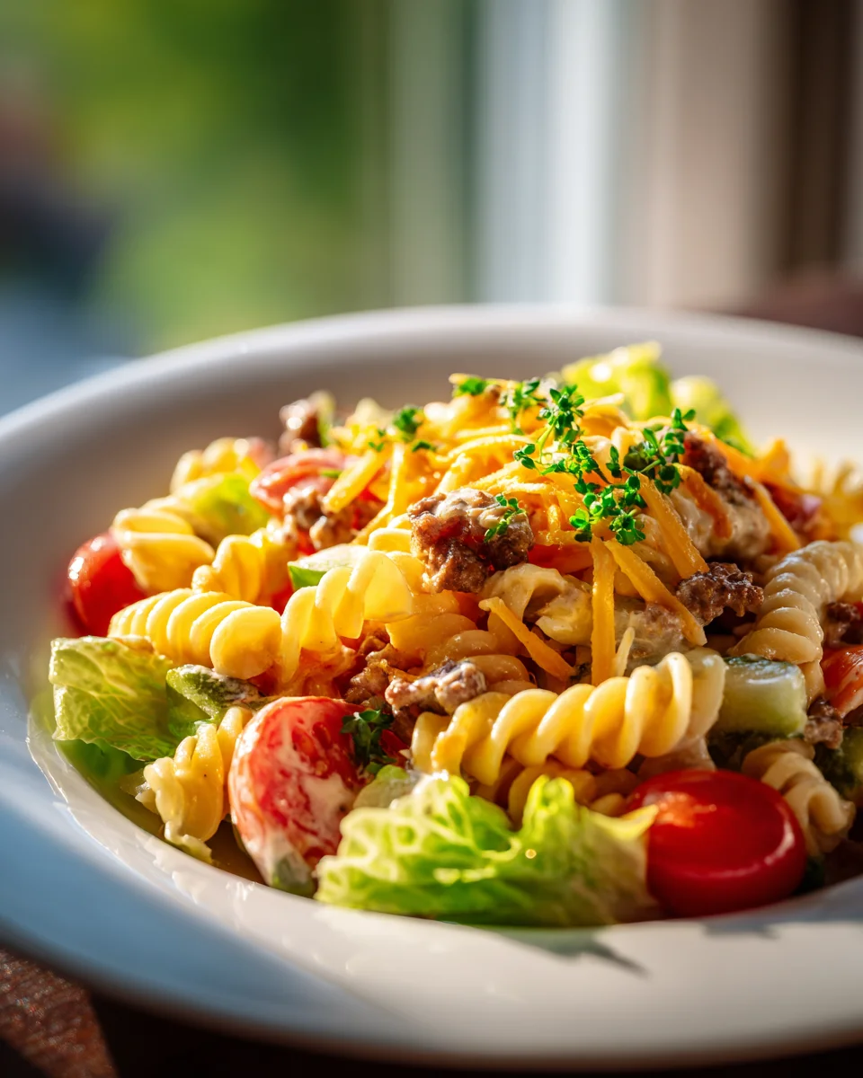 Big Mac Nudelsalat mit Beef & Cremigem Burger Dressing