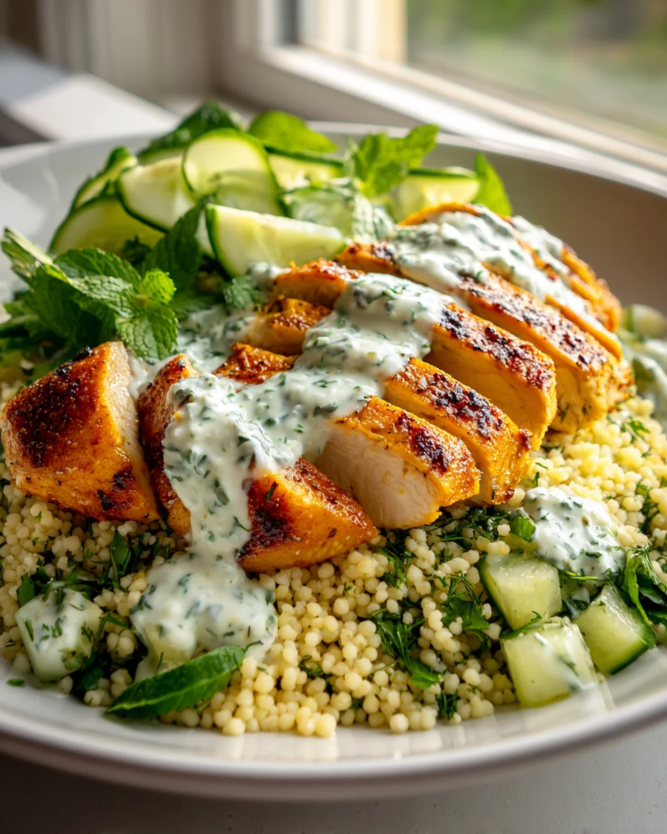 Aromatische Hähnchen-Couscous Bowls mit cremigem Tzatziki