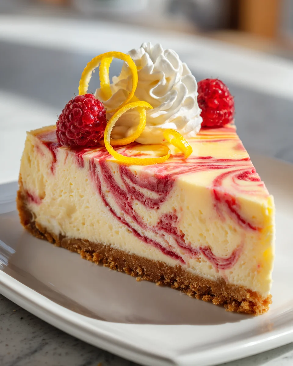 Zitronen-Himbeer-Swirl-Cheesecake: Dein Traumdessert Rezept