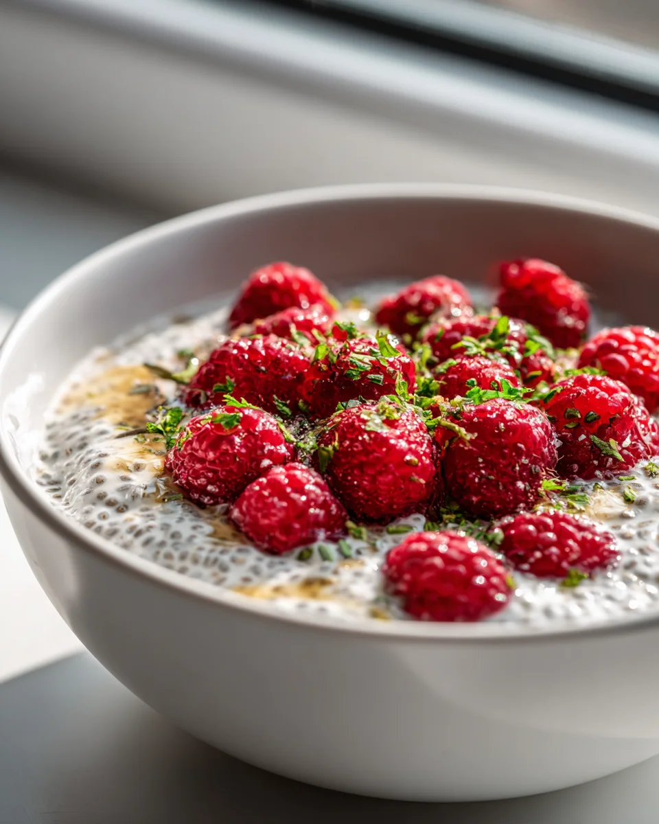 Cremiger Himbeer-Vanille Chia Pudding – Gesundes Frühstück