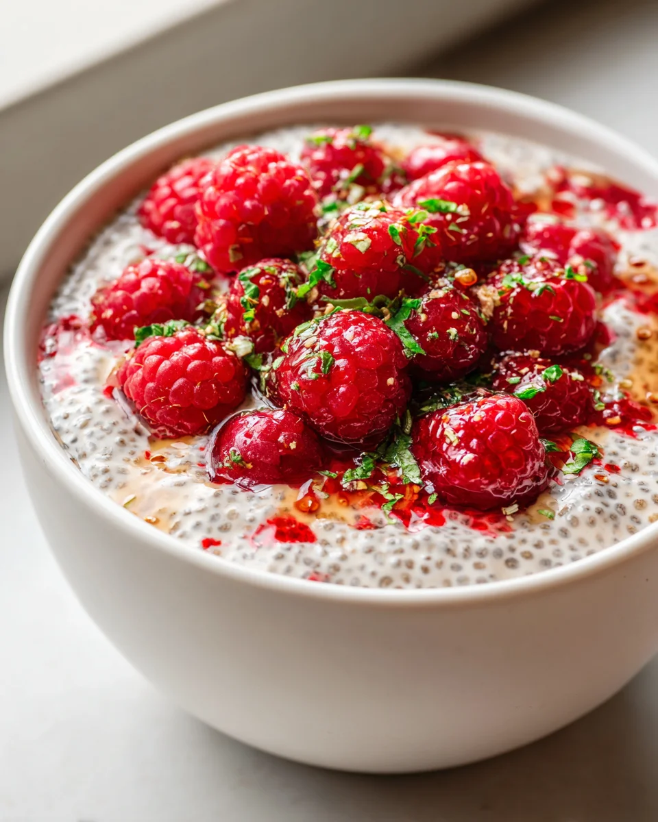 Cremiger Himbeer-Vanille Chia Pudding – Gesundes Frühstück