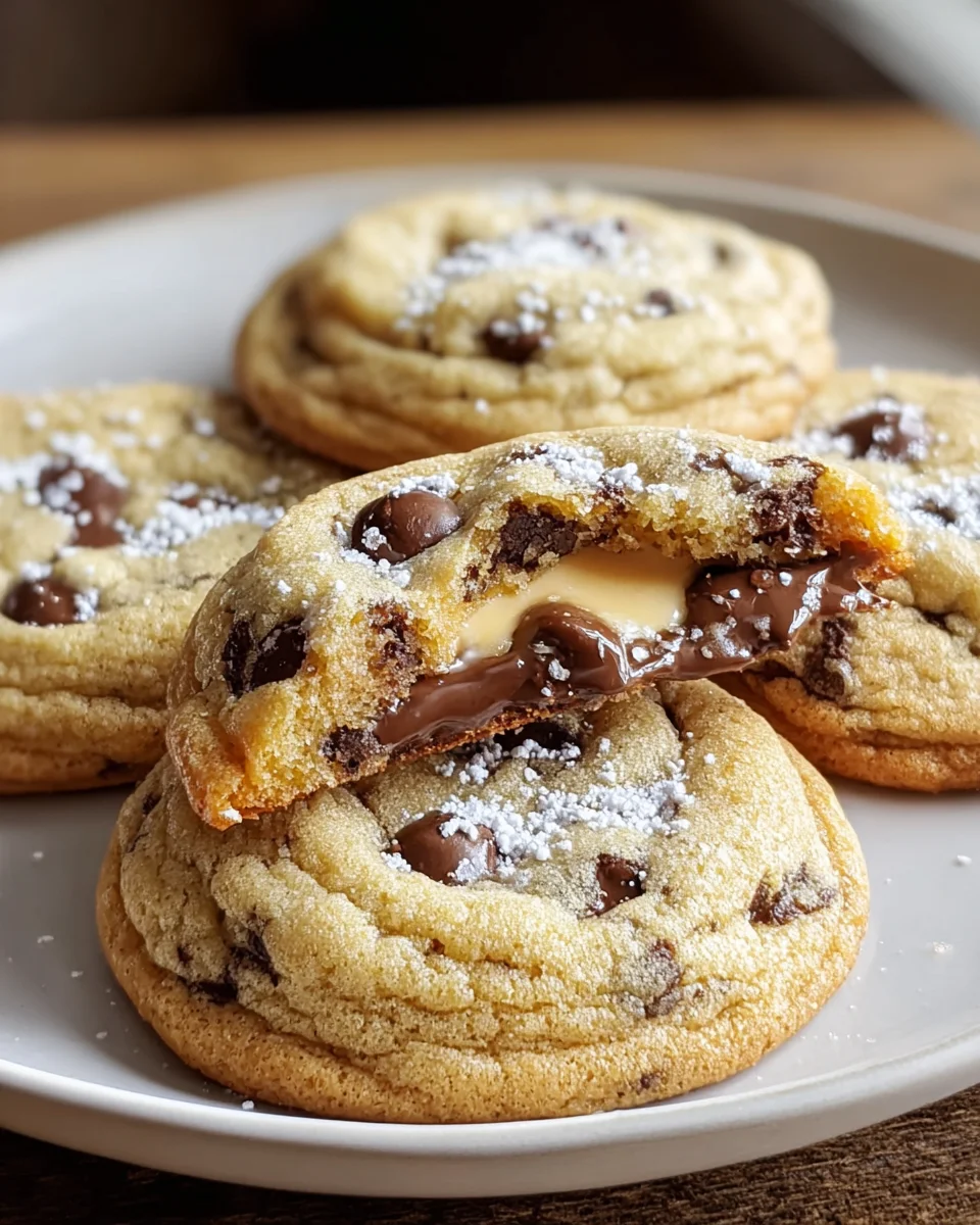 Köstliche Cheesecake Filled Chocolate Chip Cookies Rezept