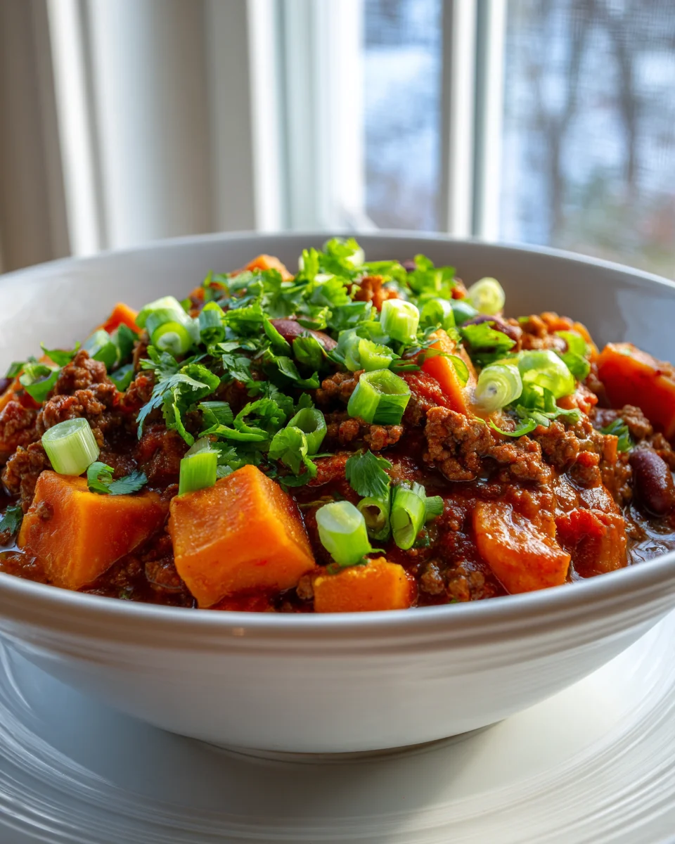 Leckeres Süßkartoffel-Rinderhack-Chili für jeden Anlass!