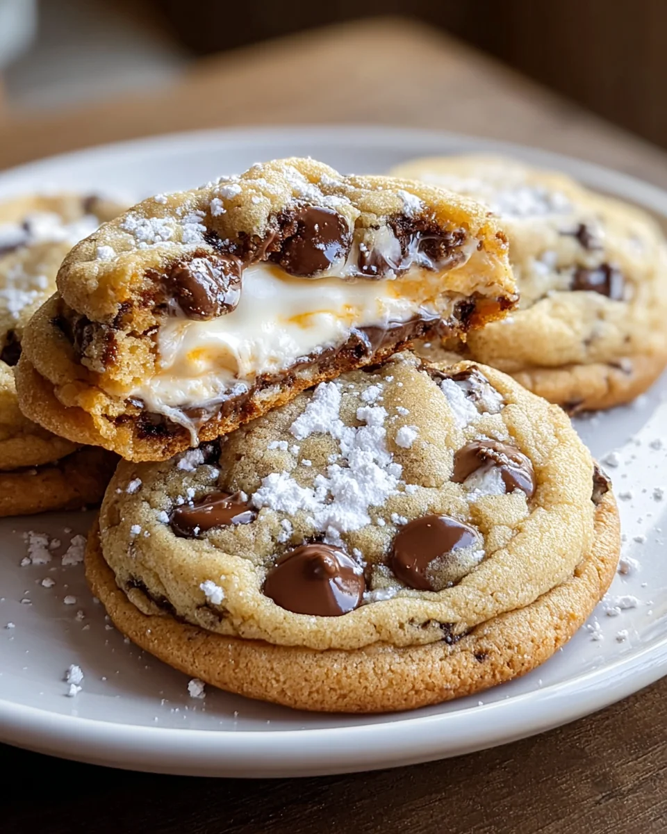 Köstliche Cheesecake Filled Chocolate Chip Cookies Rezept