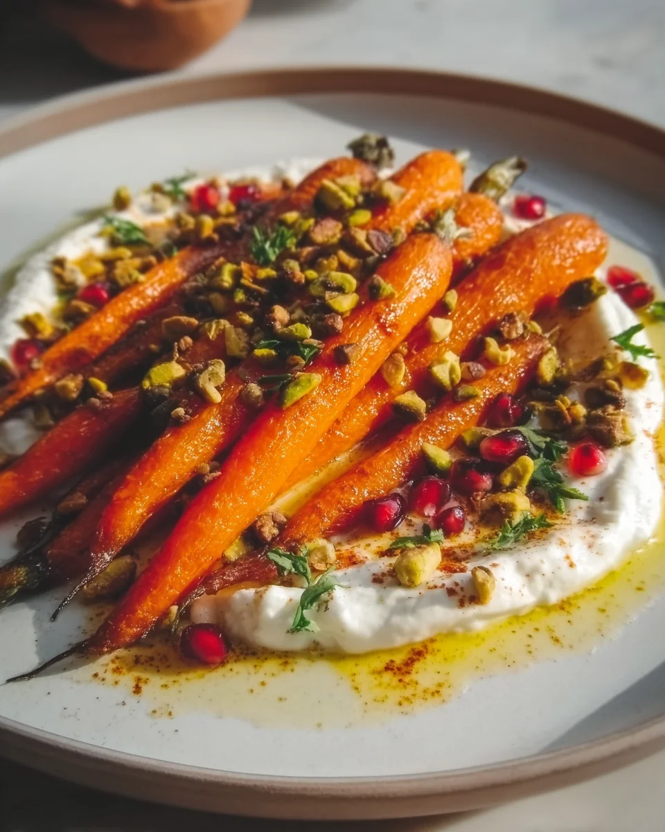 Gebackene Möhren mit cremigem Joghurt-Feta-Dip