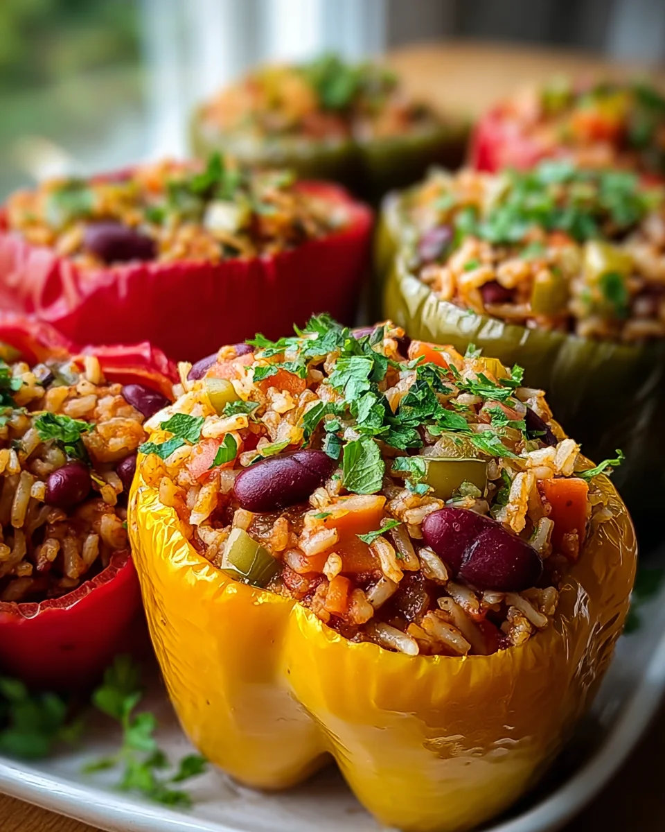 Vegetarische gefüllte Paprika mit Reis – Ein Genuss ohne Fleisch!