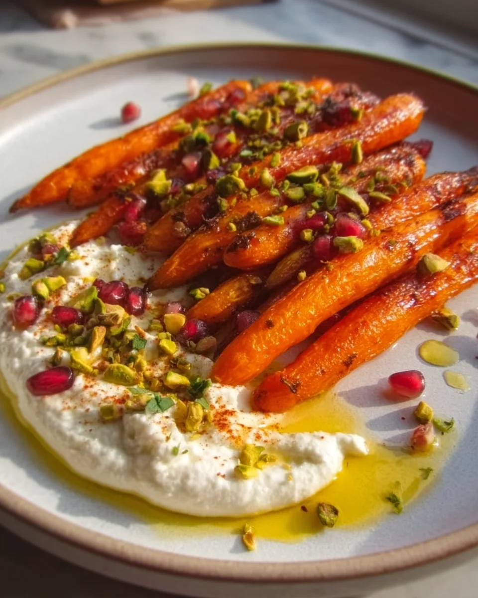 Gebackene Möhren mit cremigem Joghurt-Feta-Dip