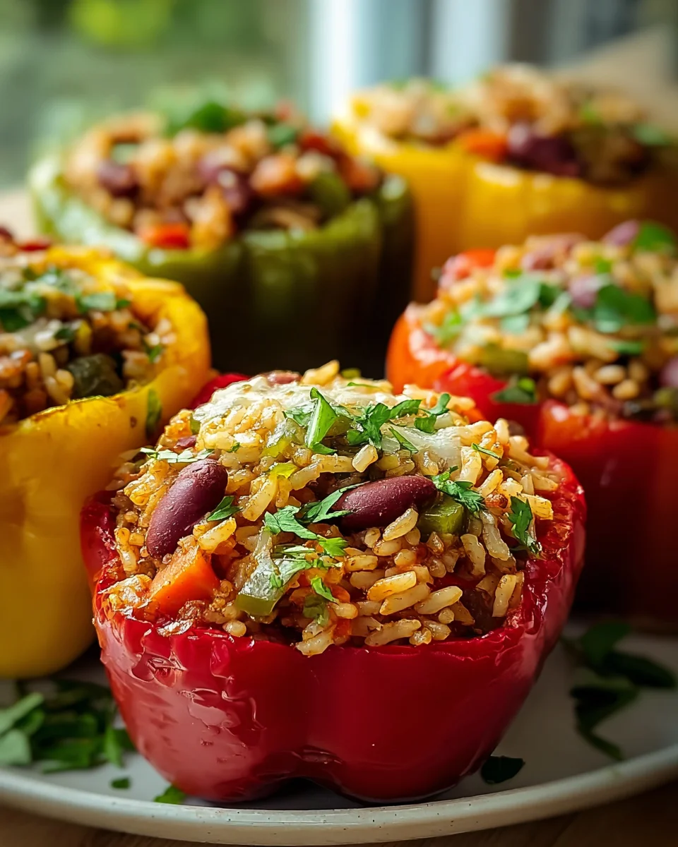 Vegetarische gefüllte Paprika mit Reis – Ein Genuss ohne Fleisch!