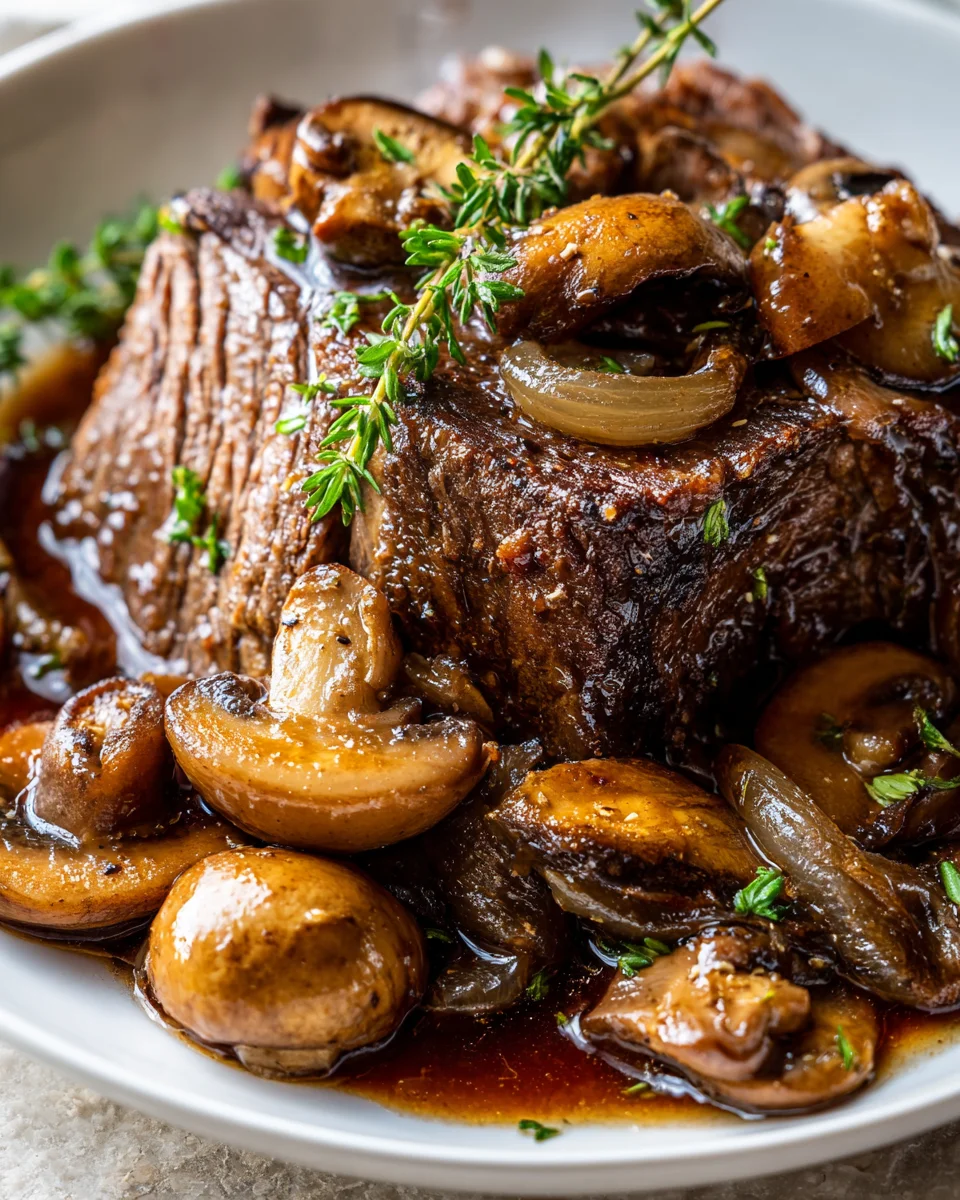 Deutscher Pot Roast mit Pilzen und Zwiebeln – Herzhaft genießen!