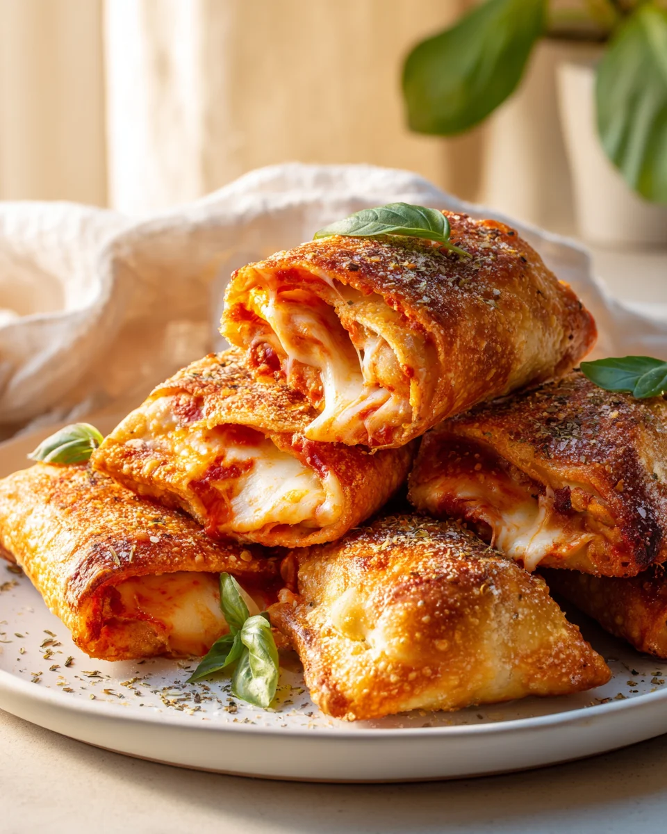 Knusprige Pizza Rollen mit Mozzarella – Leckere Snack-Idee!