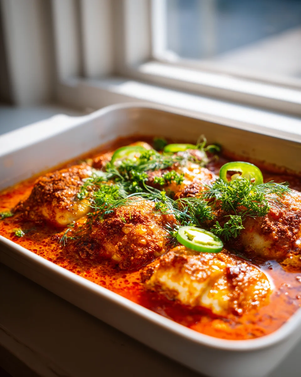 Scharfer Fischstäbchen Auflauf mit Tomatensauce genießen!