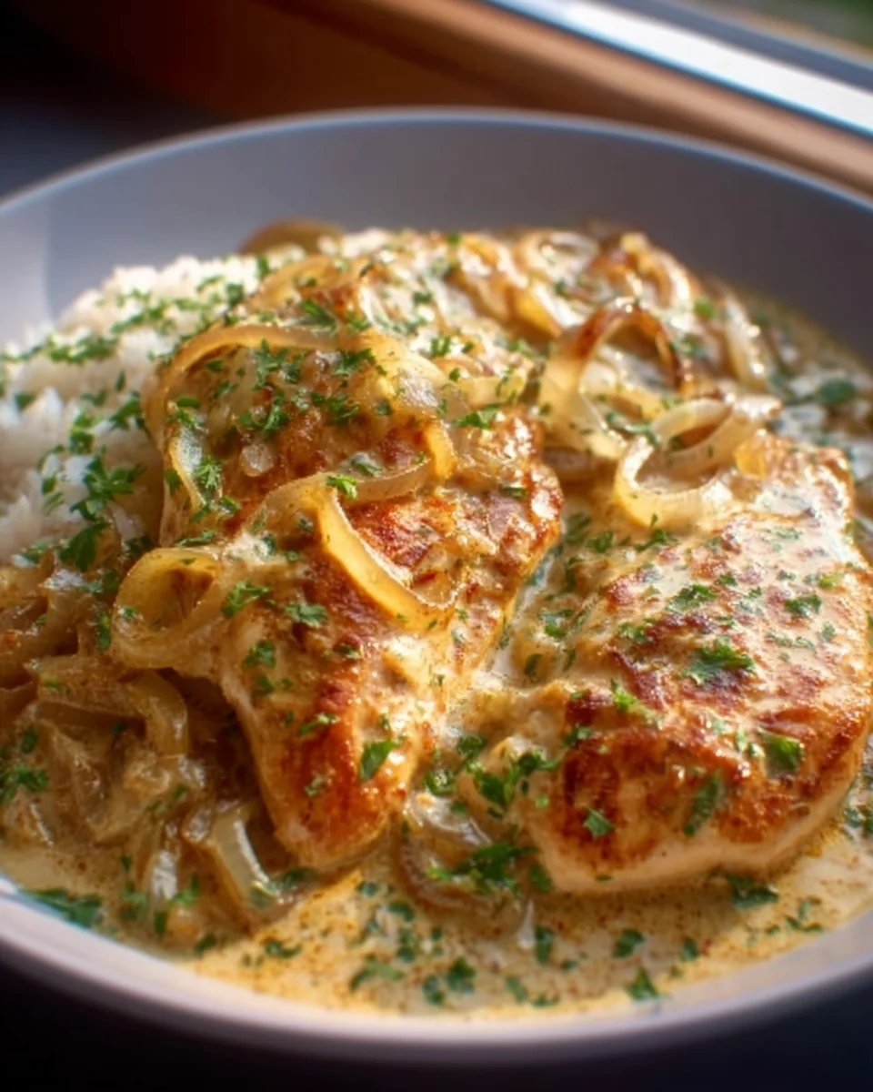 Cremiges Zwiebel Sahne Hähnchen Rezept – Einfach & Lecker!