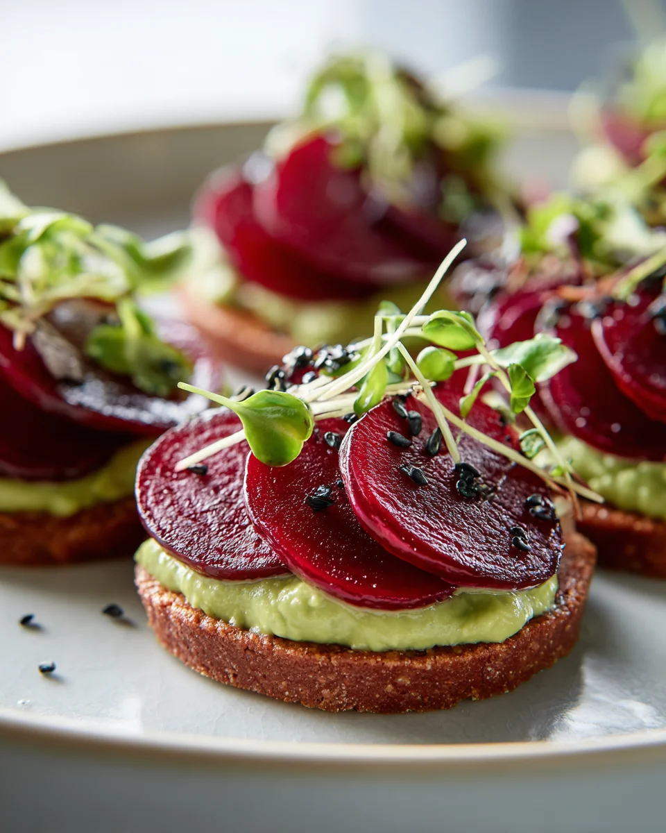 Rote Bete Carpaccio Tartlets mit Avocadocreme – Genuss pur!