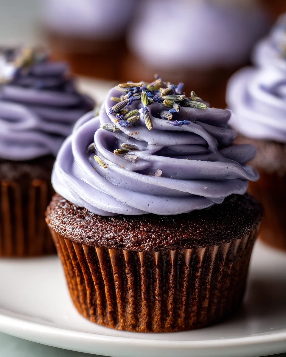 Schokoladen-Hermione Cupcakes mit Lavendel-Drizzle Rezept