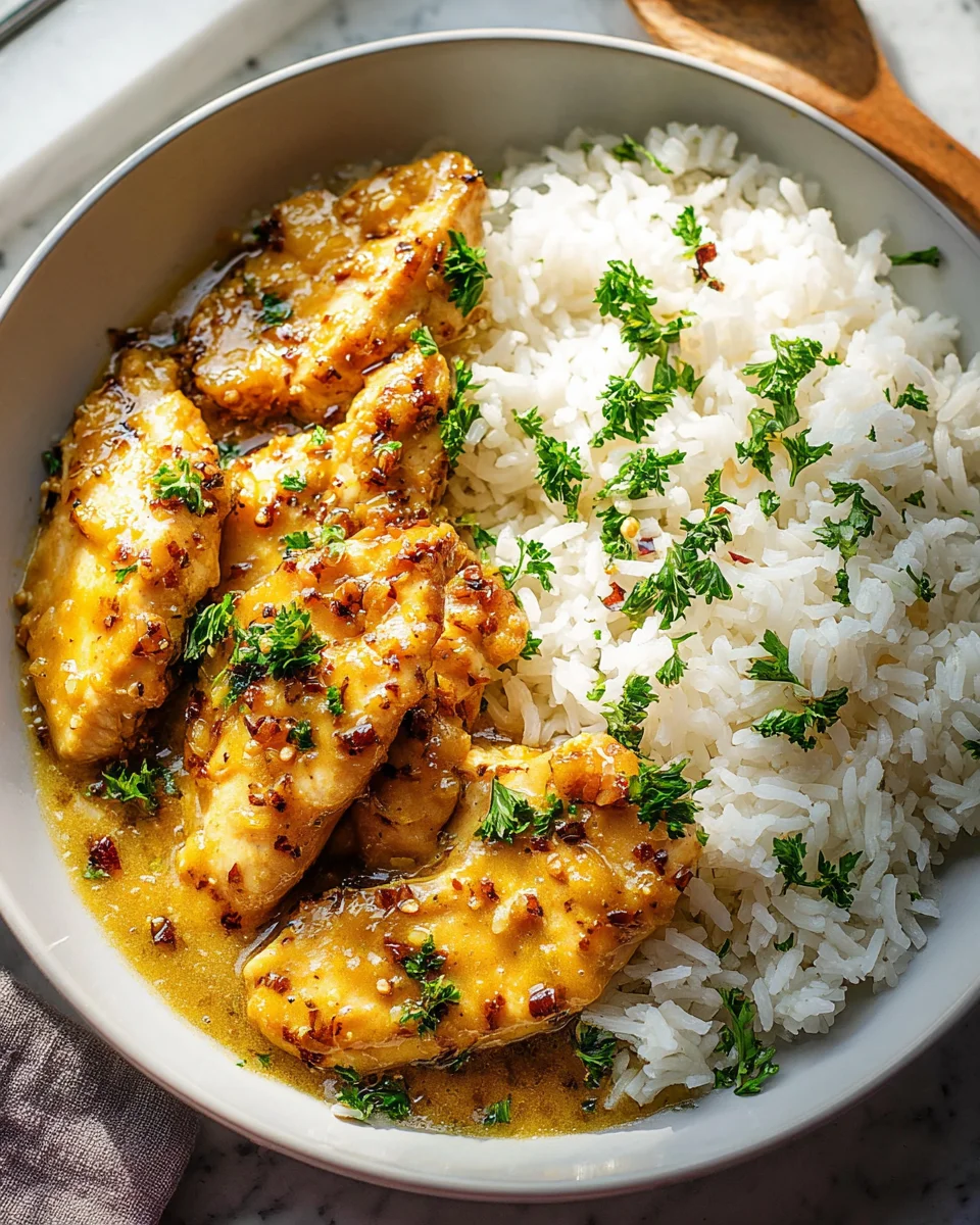 Honig Senf Hähnchen mit Reis – Ein Genuss für Feinschmecker!