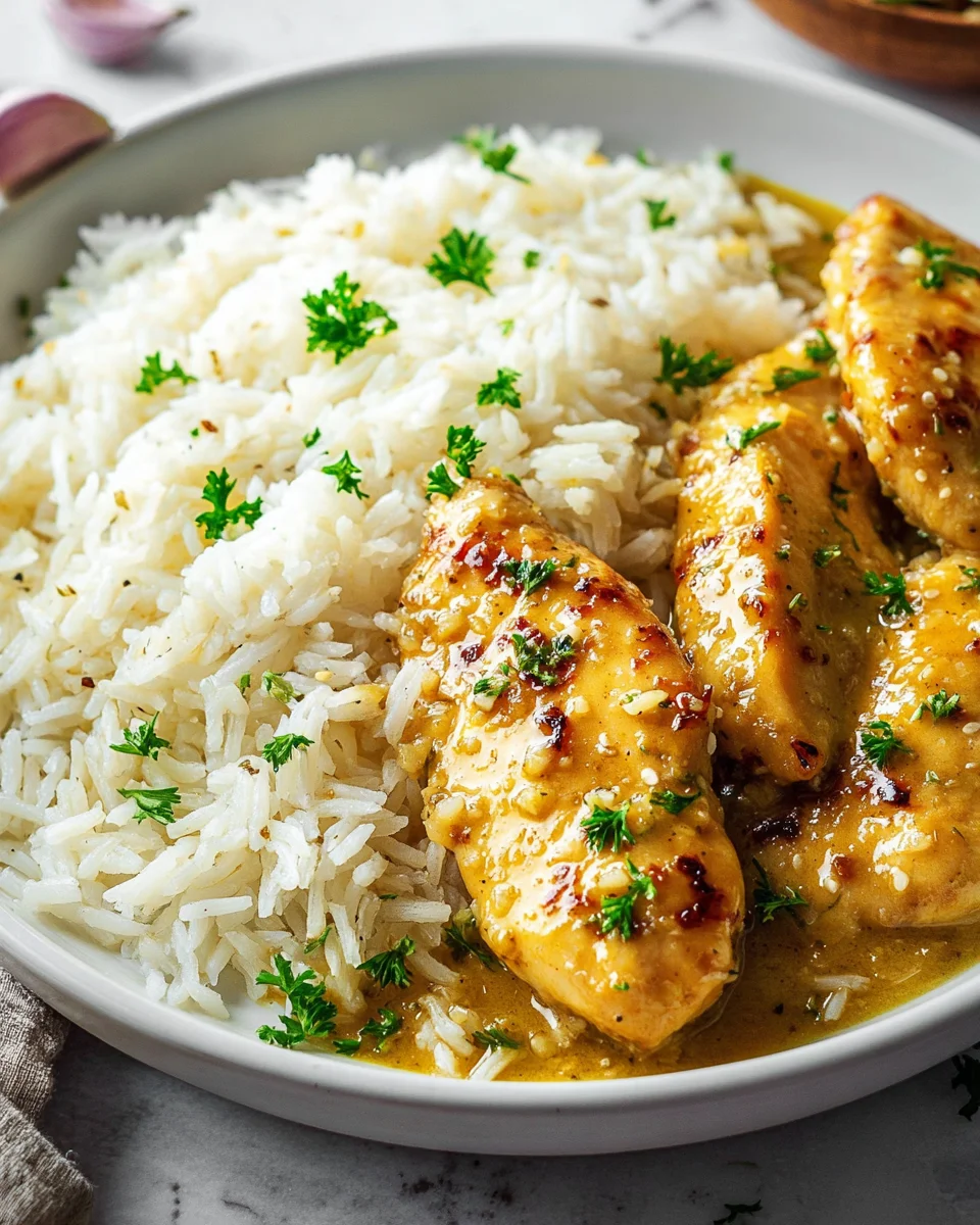Honig Senf Hähnchen mit Reis – Ein Genuss für Feinschmecker!