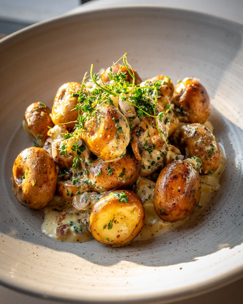 Gebratene Beef Champignons mit Knoblauch und Kräutern Rezept