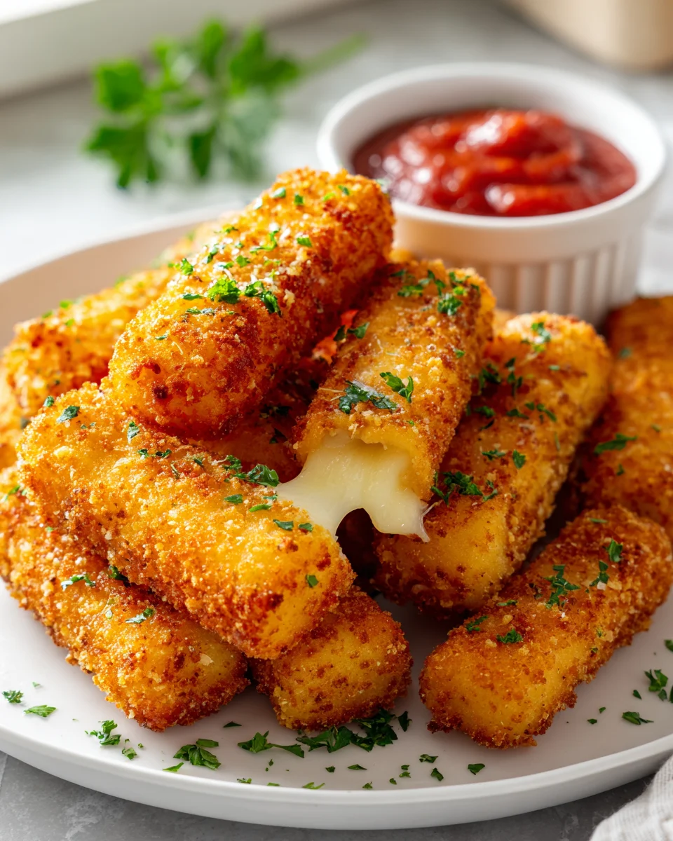 Köstliche Airfryer Mozzarella Sticks in Minuten