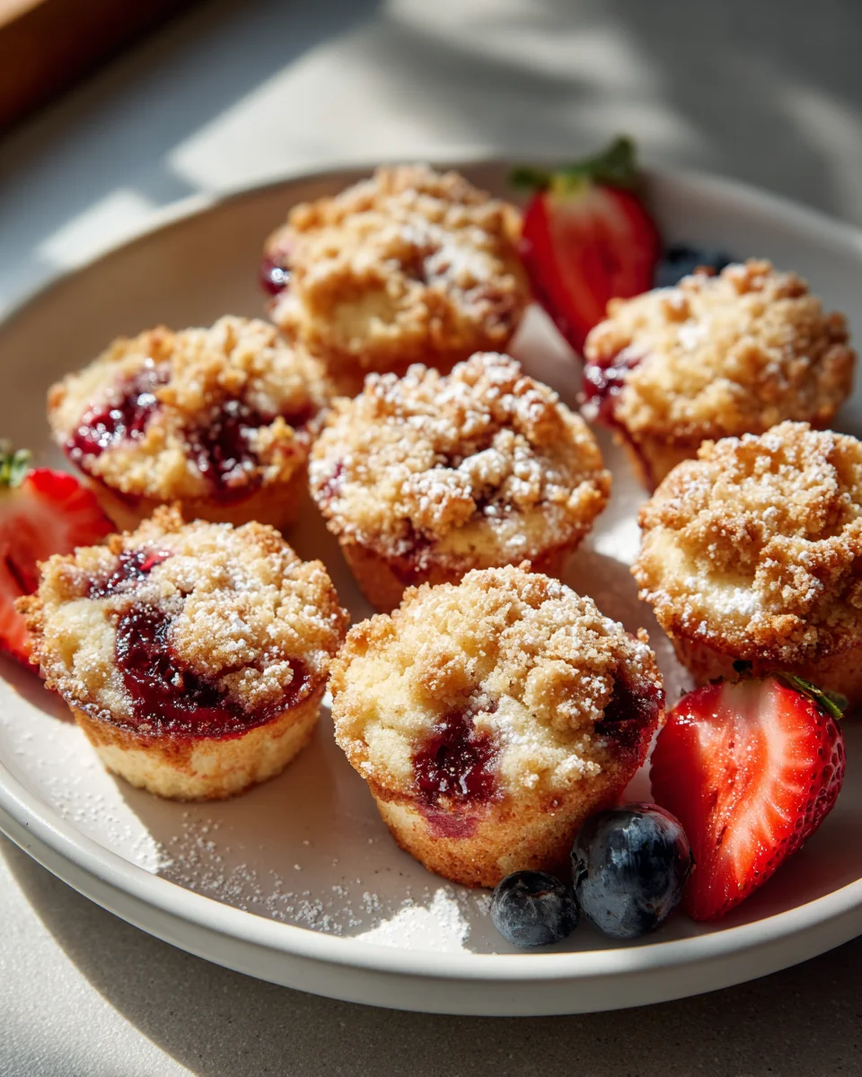 Mini Streuselküchlein mit Fruchtmarmelade – lecker und alkoholfrei!