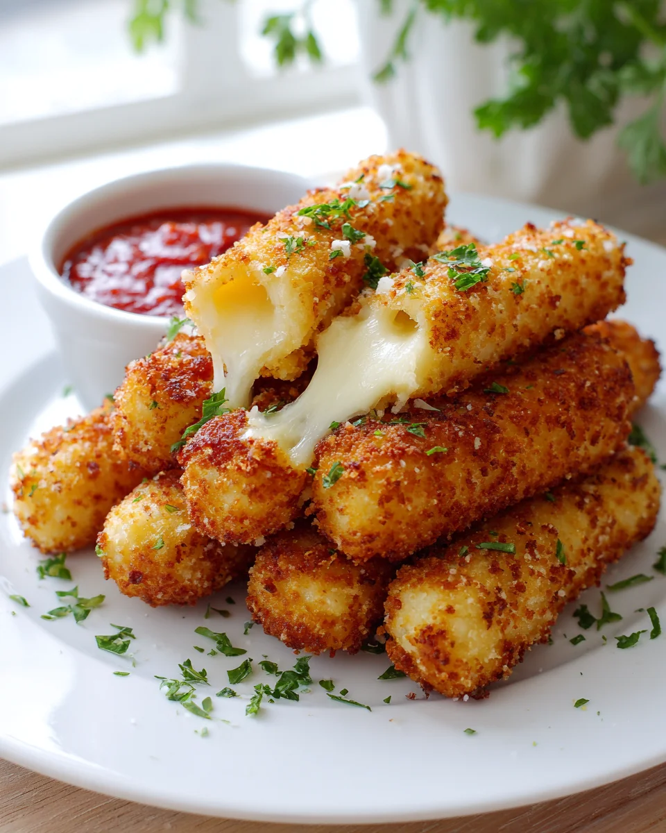 Köstliche Airfryer Mozzarella Sticks in Minuten