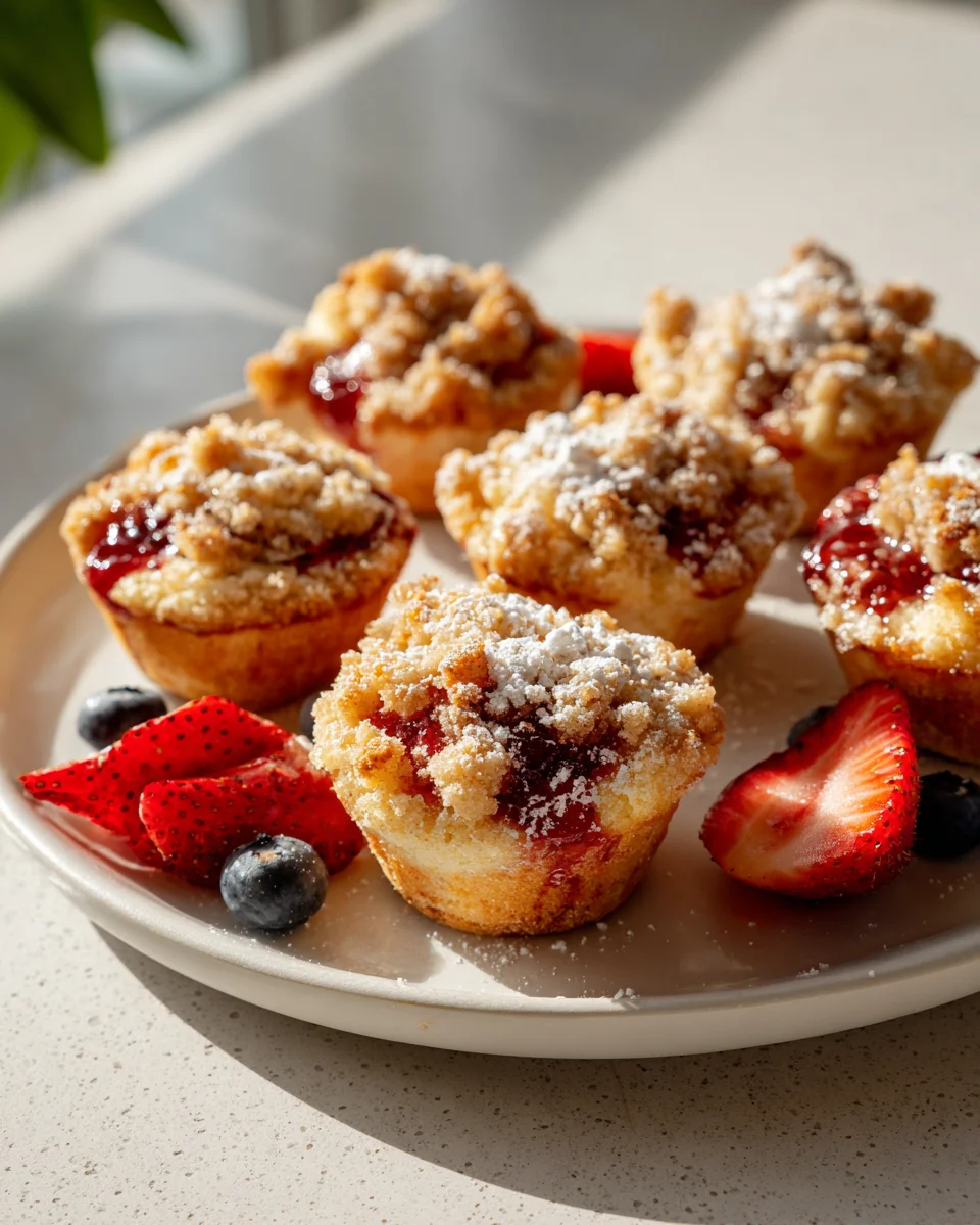 Mini Streuselküchlein mit Fruchtmarmelade – lecker und alkoholfrei!