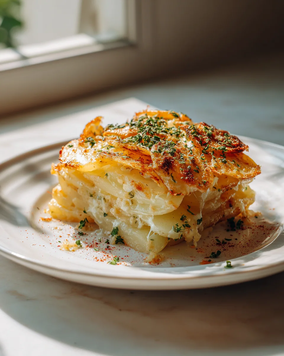 Käse-Crispy Kartoffelscheiben mit knusprigem Topping Rezept
