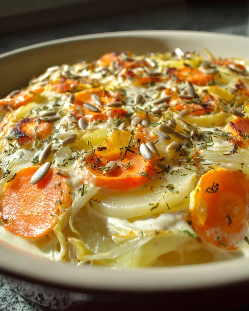 Cremiges Kohlrabi Möhren Ofengemüse – Einfach und lecker!