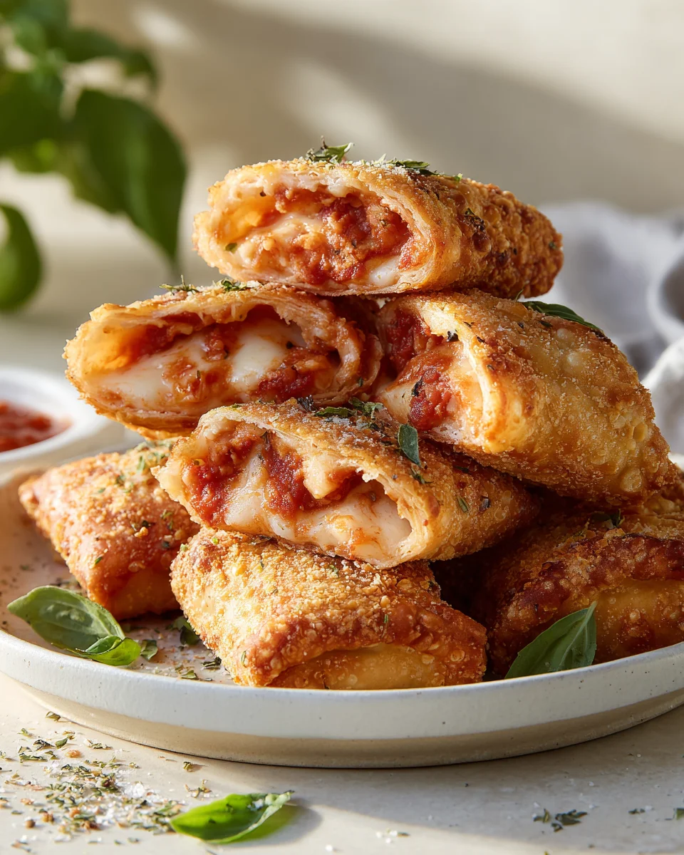 Knusprige Pizza Rollen mit Mozzarella – Leckere Snack-Idee!