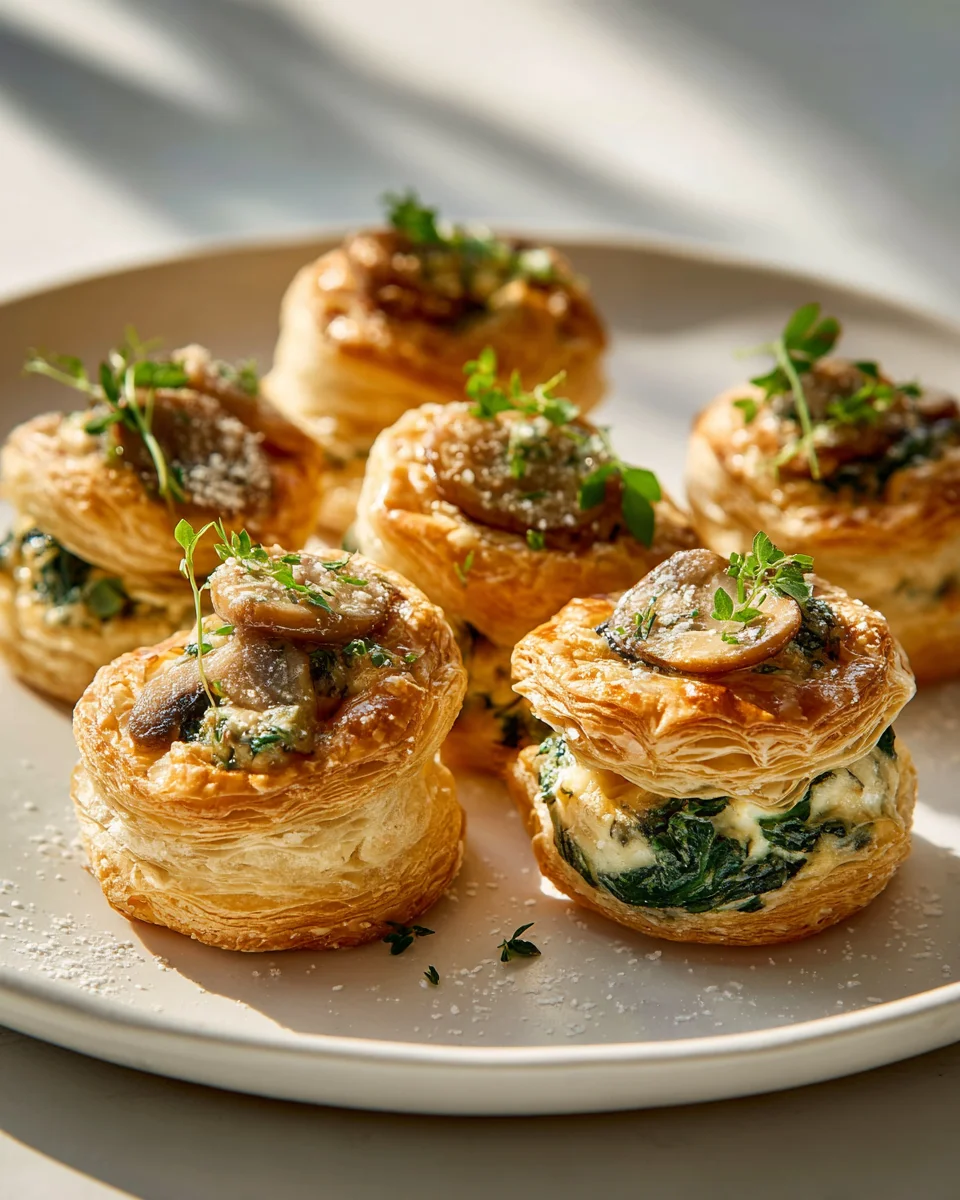 Cremige Blätterteig-Häppchen mit Camembert und Spinat