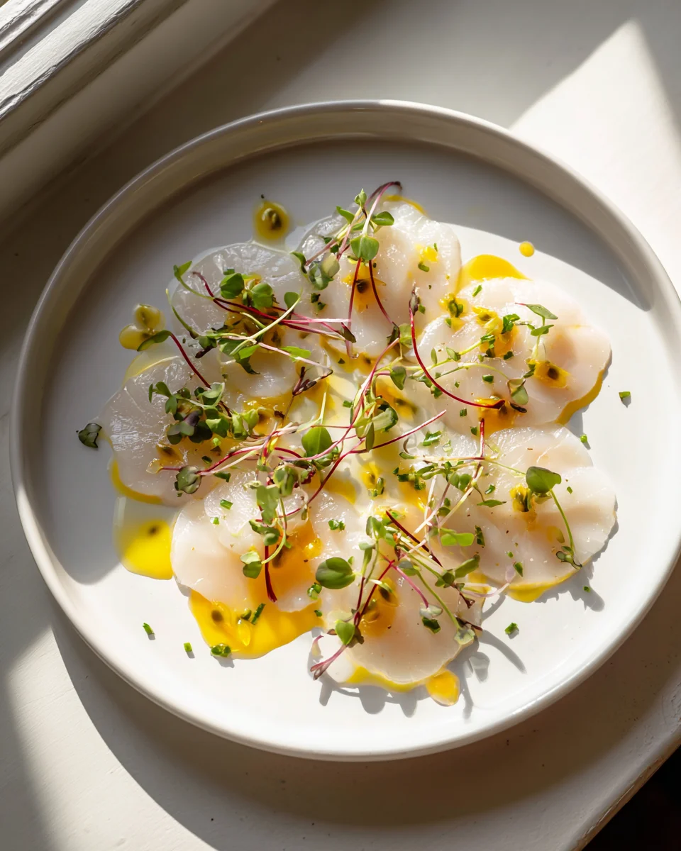 Zarte Jakobsmuscheln mit Mango-Passion-Vinaigrette