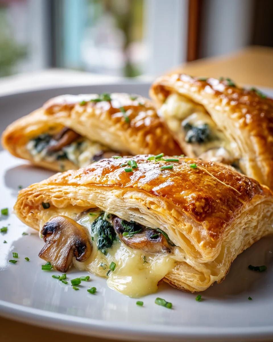 Köstliche Blätterteig-Häppchen mit Camembert und Spinat