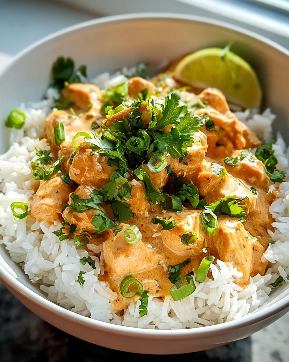 Kokosnuss-Hühnchen-Reisbowl-Genuss